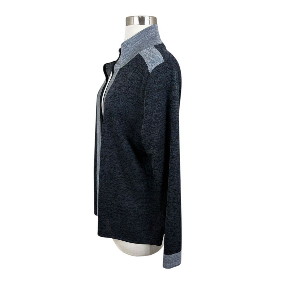 Misook Charcoal Gray Colorblock Open Cardigan Swe… - image 2